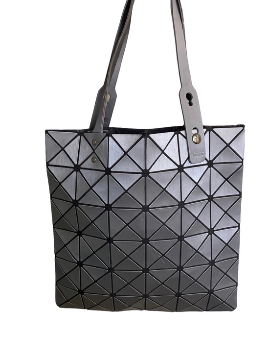 Issey Miyake Handbags - Issey Miyake BaoBao Silver Geometric Tote Bag